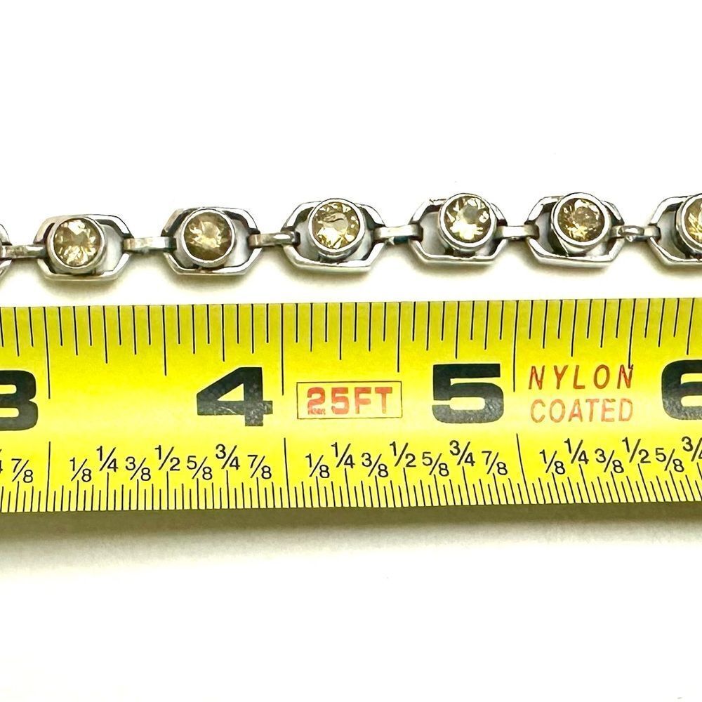 Smoky Topaz 7.5 Inch Bracelet Sterling 925 Estate - Picture 2 of 7